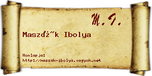 Maszák Ibolya névjegykártya